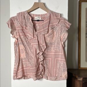 Universal Thread Pink Paisley Ruffle Blouse
